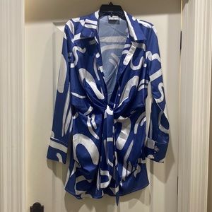 NWT Navy Blue and White shirt dress